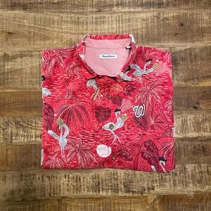 Tommy Bahama Washington Nationals Red Flamingo King Button Up Shirt
